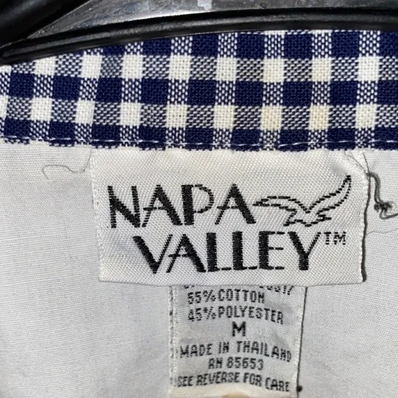 Napa Valley Embroidered Check White Floral Button-Down - Picture 7 of 9